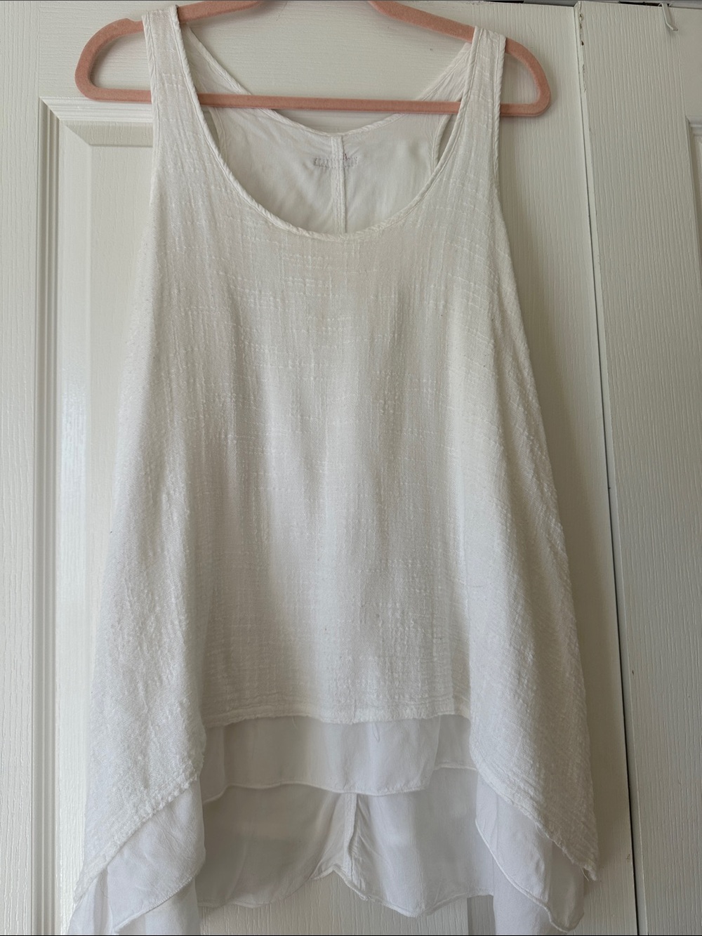 Hard Tail White Layered Tank Top
